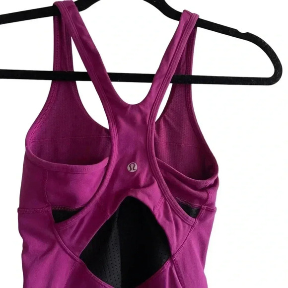 LULULEMON Athletica Cross-back Mesh Purple Tank Size 2 - Picture 5 of 6